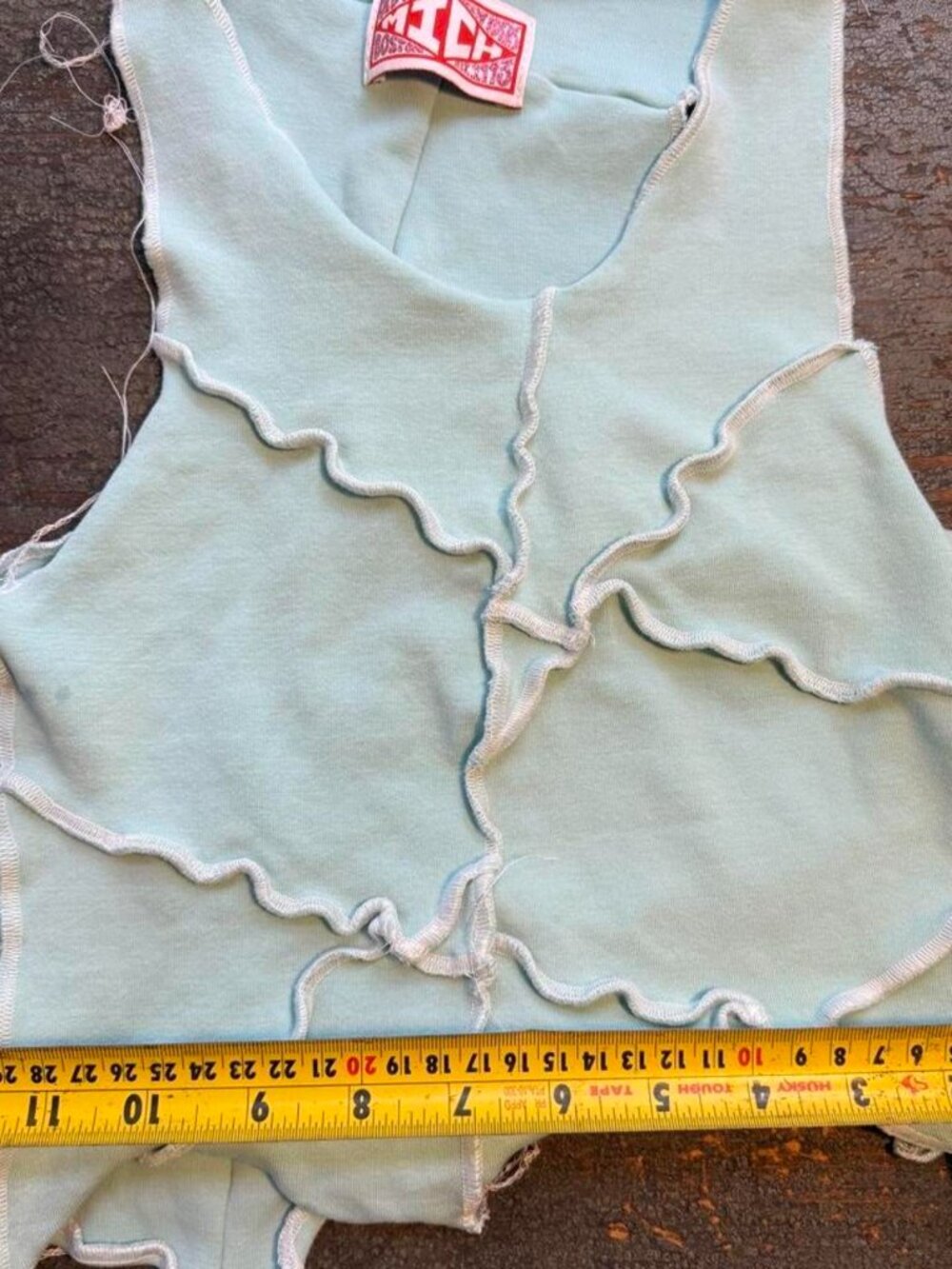 Handmade Light Blue Ruffle Tank Top — S - Picture 3 of 3